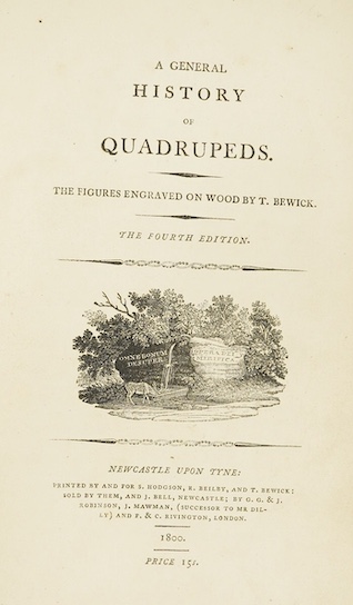 Bewick, Thomas - History of British Birds, 2 vols. (Land and Water Birds), first editions, 8vo, numerous woodcut vignettes and illustrations, publisher’s advertisement verso last leaf of vol. 2, contemporary speckled cal